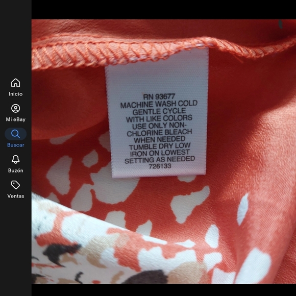 Liz Claiborne Women's Paisley Print Top orange and Brown Women's Long Sleeve S - Picture 6 of 7